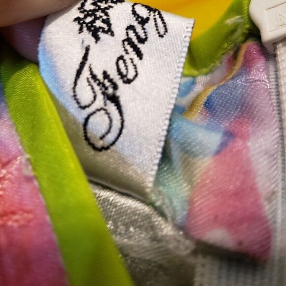 Cheongsam Qipao Dress Juniors M Short Cap Sleeve Floral Pastel High Collar - Picture 5 of 6